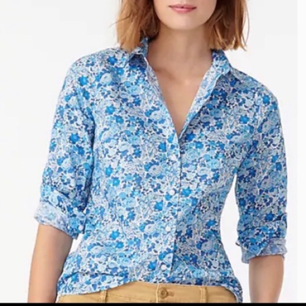 NWT J.Crew x Liberty London ‘Elysian Day’ Poplin Shirt 14